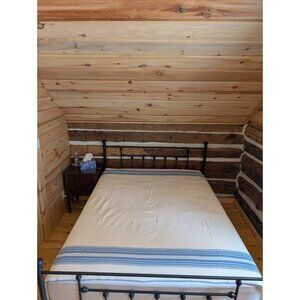 Vintage Ibex Cotton Poly Blanket, Queen Or Double lightweight Flannel Bedspread